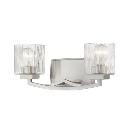 Z-Lite Zaid 2 Light Vanity, Brushed Nickel & Chisel 1929-2V-BN